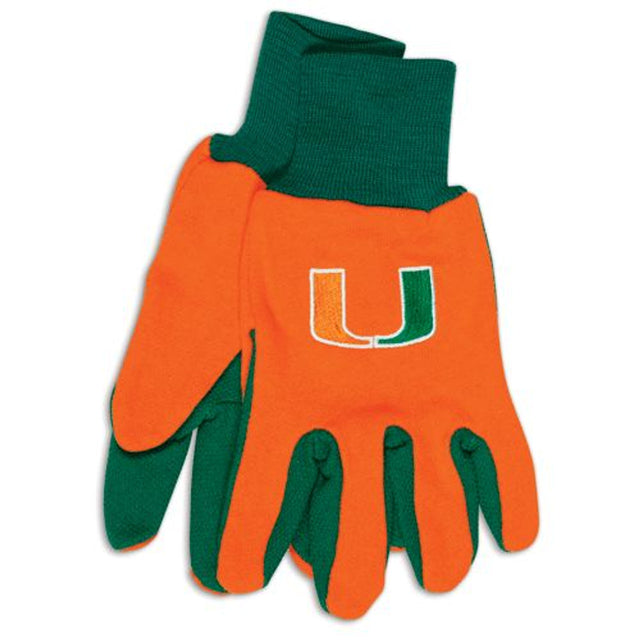 Guantes de dos tonos de los Miami Hurricanes para adultos