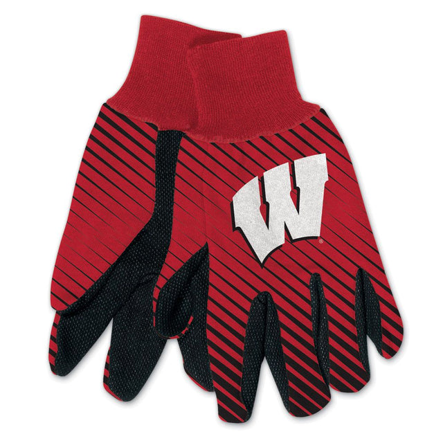 Guantes Wisconsin Badgers, estilo bicolor, talla para adultos