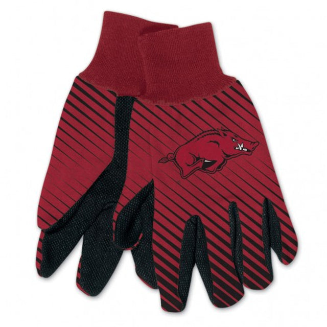 Guantes de los Arkansas Razorbacks, estilo bicolor, talla para adultos