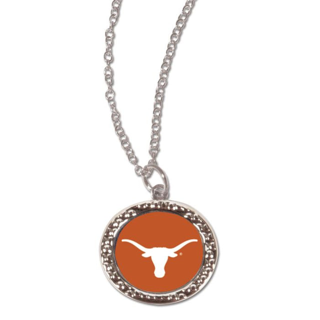 Collar de Texas Longhorns con dije en forma de tarjeta de joyería