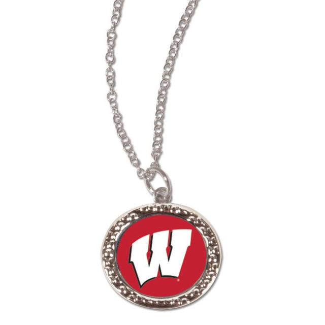 Collar de Wisconsin Badgers con tarjeta de joyería con dije