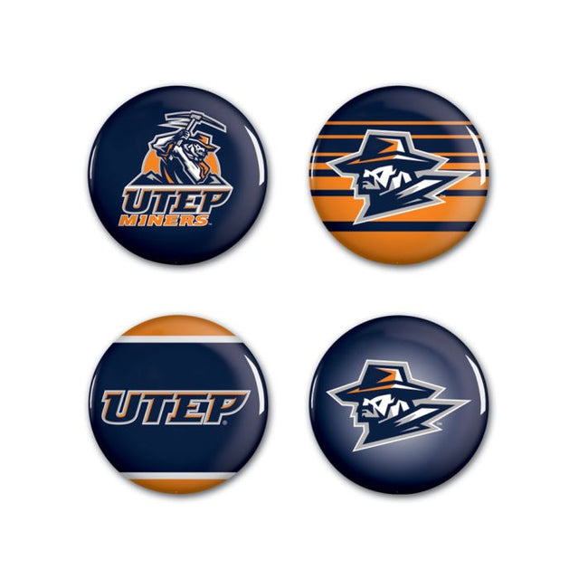 UTEP Miners Button 4 Pack 1 1/4" Rnd