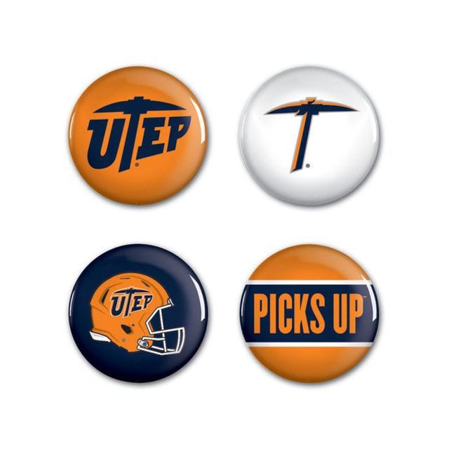 UTEP Miners Button 4 Pack 1 1/4" Rnd