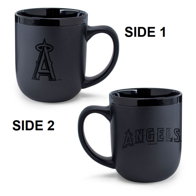 Taza de café de Los Angeles Angels, 17 oz, color negro mate