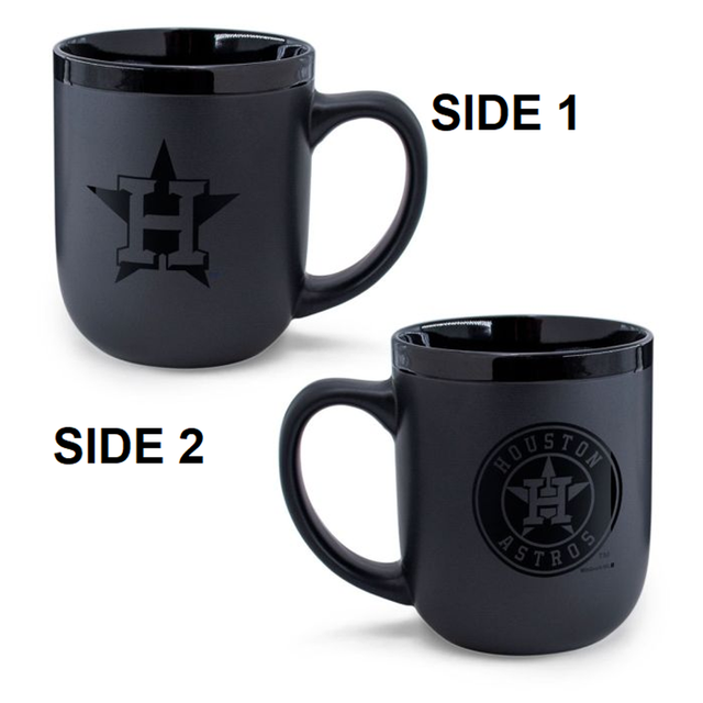 Taza de café de los Houston Astros, 17 oz, color negro mate