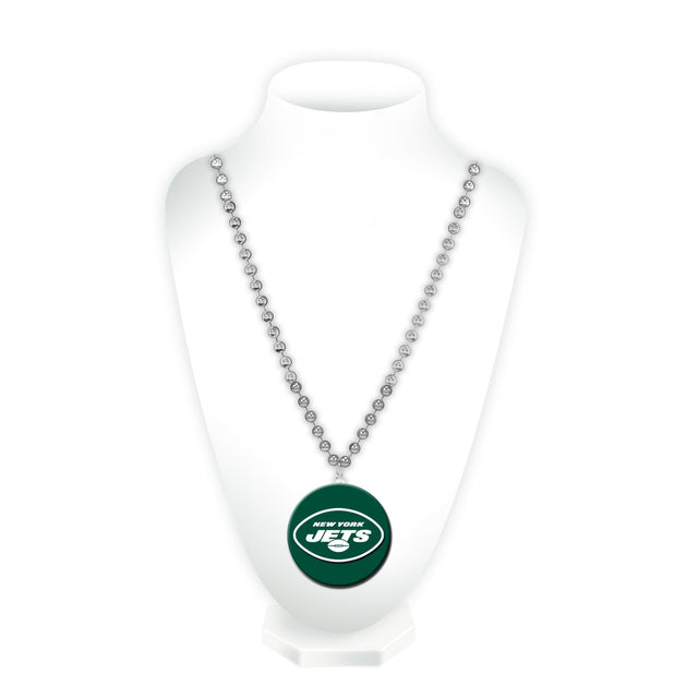 Cuentas de los New York Jets con medallón estilo Mardi Gras