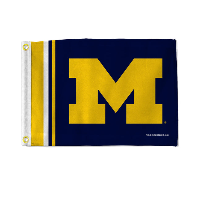 Bandera de los Wolverines de Michigan, 12 x 17, a rayas, utilitaria