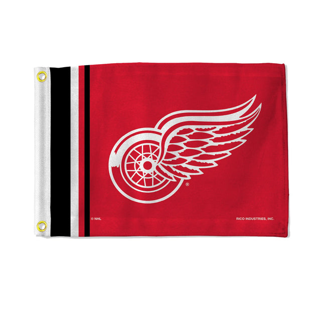 Bandera de los Detroit Red Wings de 12 x 17 pulgadas con rayas utilitarias