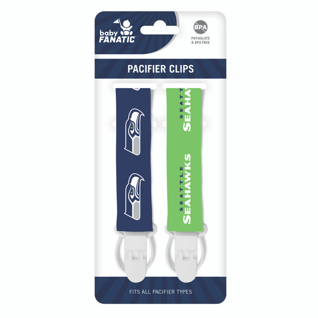 Seattle Seahawks Pacifier Clips 2 Pack