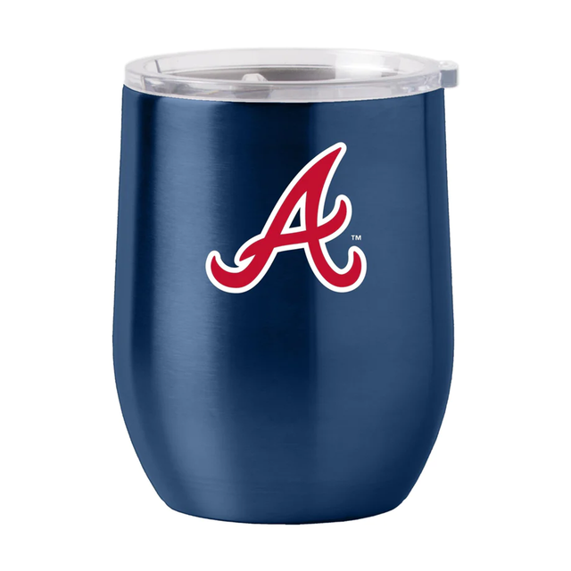 Vaso de viaje curvo de acero inoxidable de 16 oz de los Atlanta Braves