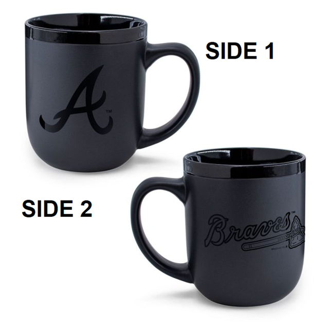 Taza de café de los Atlanta Braves, 17 oz, color negro mate