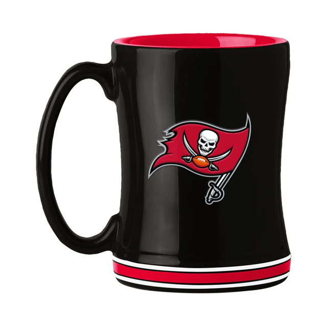 Taza de café de los Tampa Bay Buccaneers de 14 oz con el color del equipo de relevo esculpido