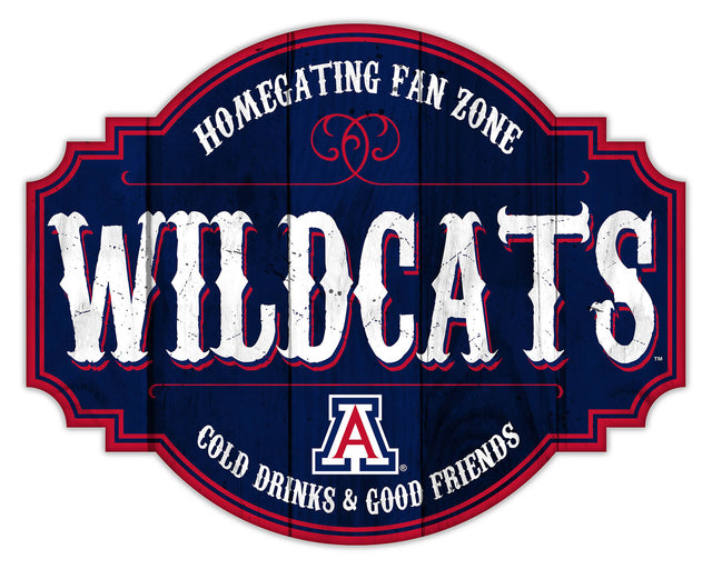 Letrero de madera de 12" de Arizona Wildcats Homegating Tavern