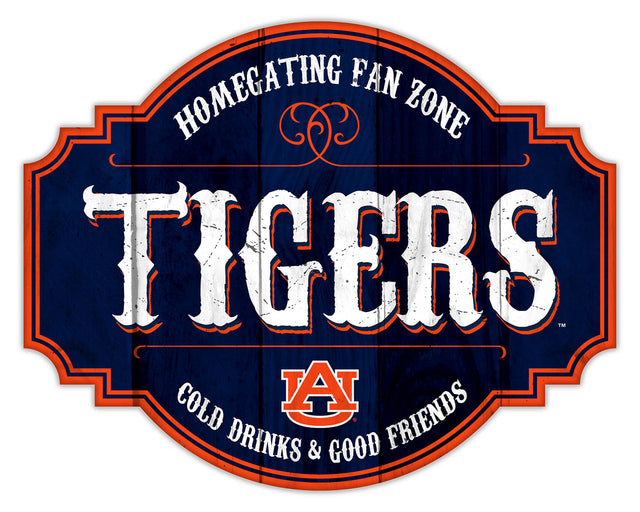 Letrero de madera de 12" de los Auburn Tigers Homegating Tavern