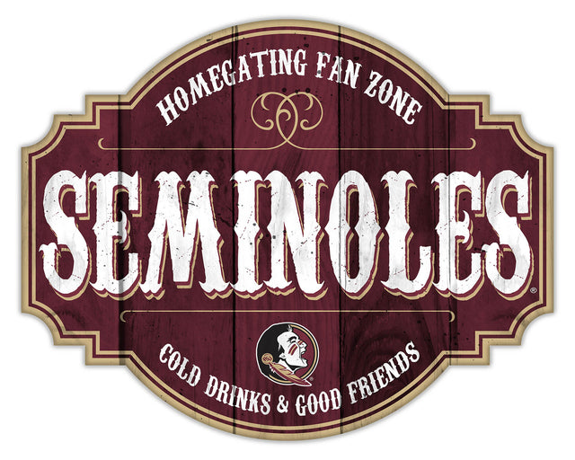 Letrero de madera de 12" de los Florida State Seminoles Homegating Tavern