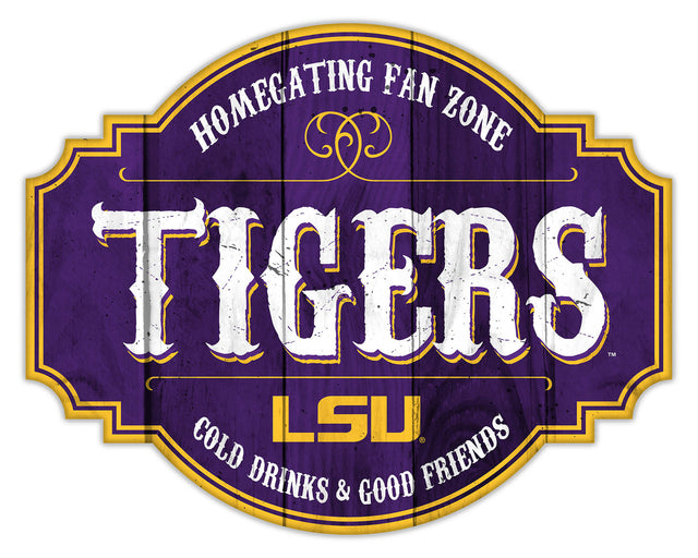 Letrero de madera de 12" de los LSU Tigers para Homegating Tavern