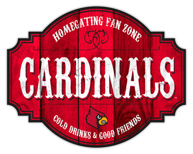 Letrero de madera de 12" de los Louisville Cardinals Homegating Tavern