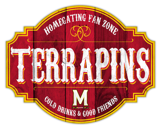 Maryland Terrapins Sign Wood 12" Homegating Tavern