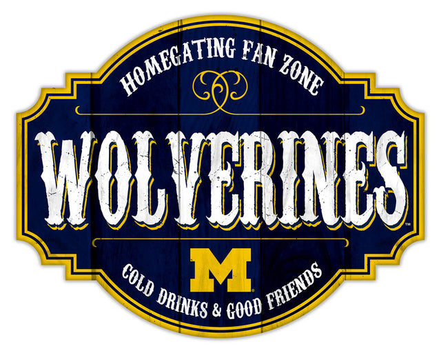 Michigan Wolverines Sign Wood 12" Homegating Tavern