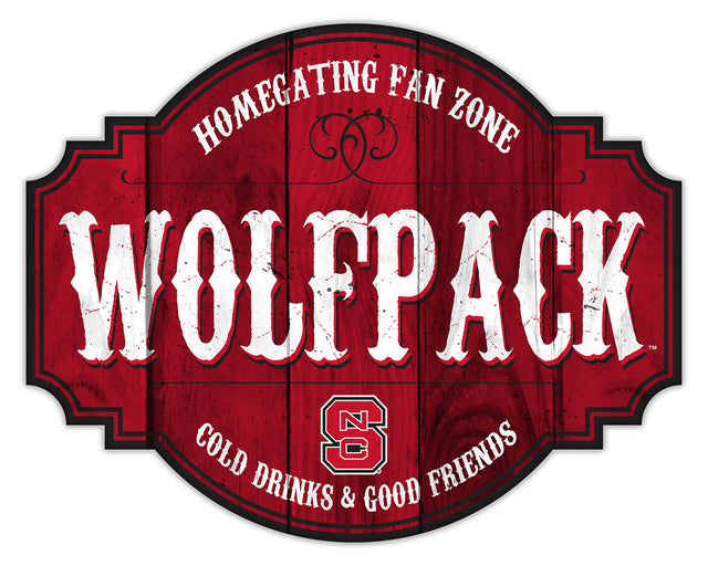 Letrero de madera de 12" de los Wolfpack del estado de Carolina del Norte Homegating Tavern