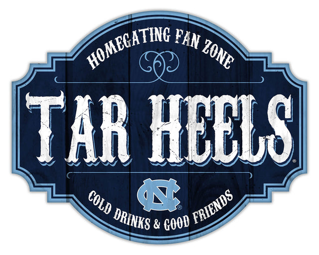 Letrero de madera de 12" de los Tar Heels de Carolina del Norte Homegating Tavern