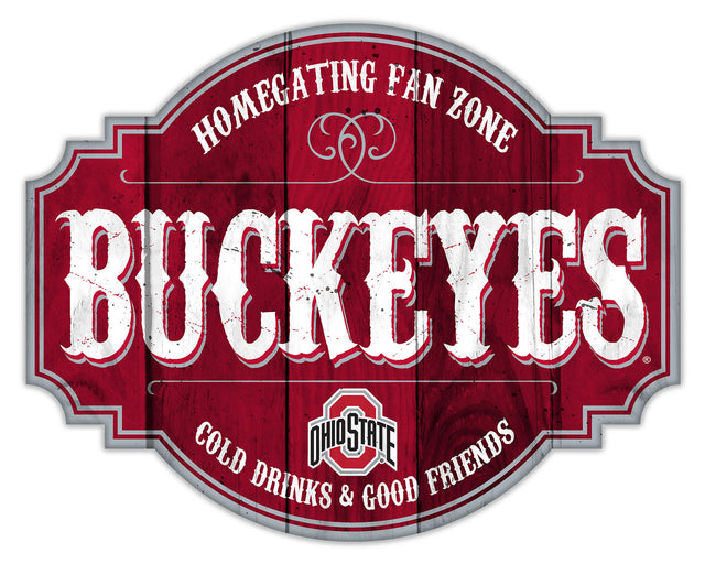 Letrero de madera de 12" de Ohio State Buckeyes Homegating Tavern