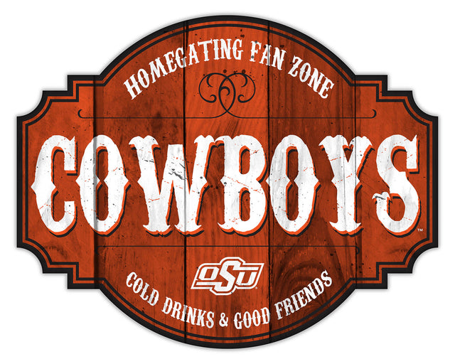 Letrero de madera de 12" de los Oklahoma State Cowboys Homegating Tavern