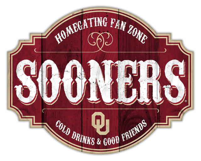 Letrero de madera de 12" de los Oklahoma Sooners para Homegating Tavern