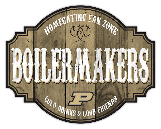 Letrero de madera de 12" de los Purdue Boilermakers para taberna Homegating