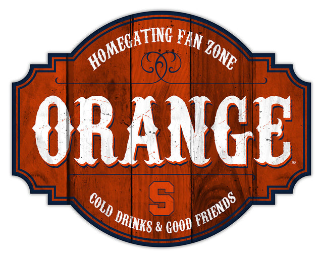 Letrero de madera de 12" de color naranja de Syracuse Homegating Tavern