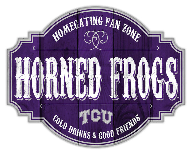 TCU Horned Frogs Sign Wood 12" Homegating Tavern