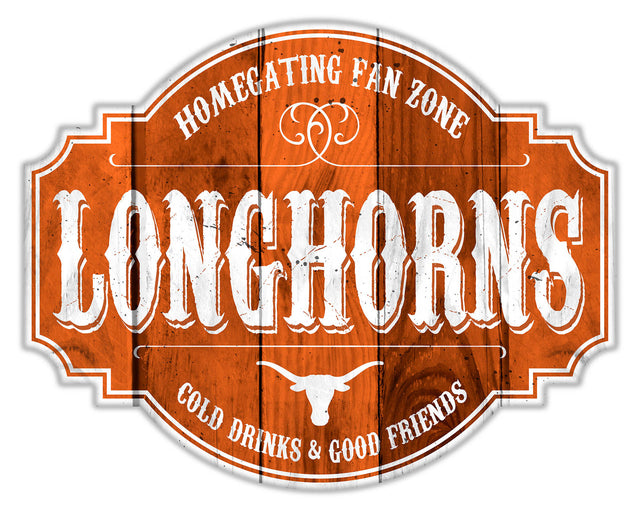 Letrero de madera de 12" de Texas Longhorns Homegating Tavern