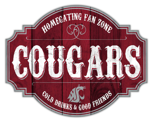 Letrero de madera de 12" de los Washington State Cougars Homegating Tavern