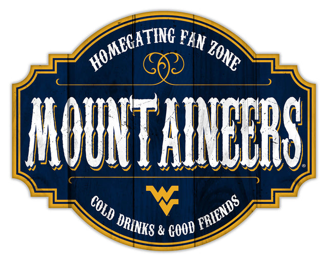 Letrero de madera de 12" de los Mountaineers de Virginia Occidental Homegating Tavern