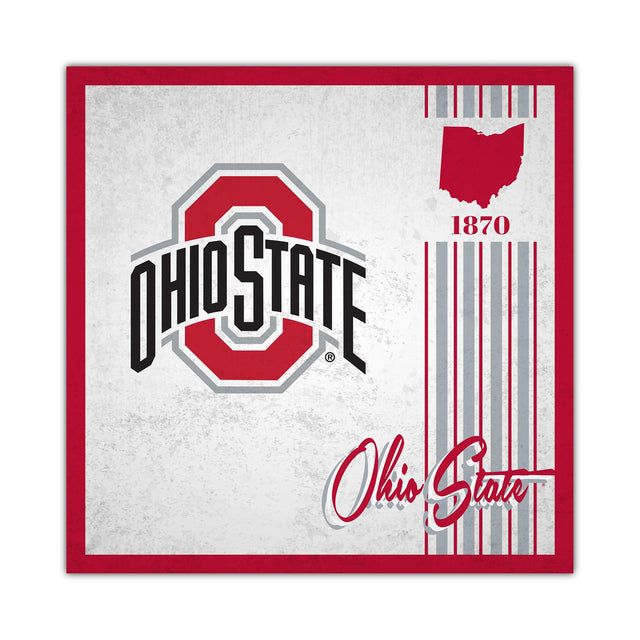 Letrero de madera de 10 x 10 de los Ohio State Buckeyes con diseño de álbum