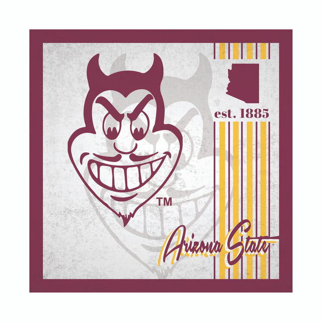 Letrero de madera de 10 x 10 de los Arizona State Sun Devils con diseño de álbum