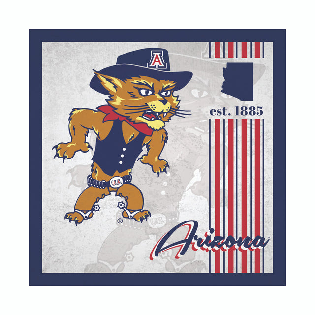 Letrero de madera de 10 x 10 de los Arizona Wildcats con diseño de álbum