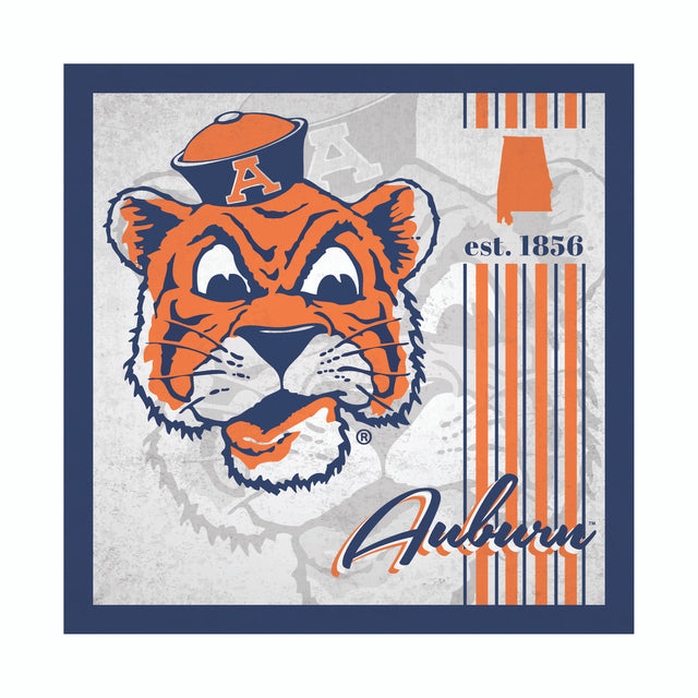 Letrero de madera de Auburn Tigers de 10 x 10 pulgadas con diseño de álbum