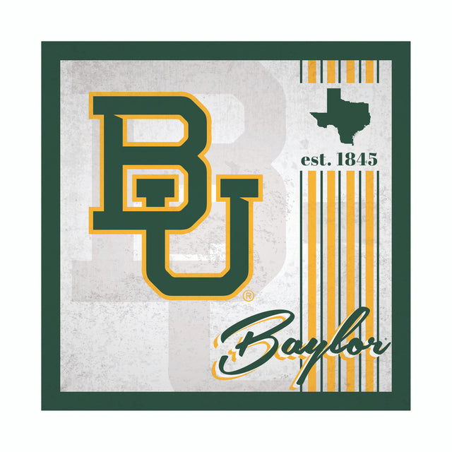 Letrero de madera de los Baylor Bears de 10 x 10 pulgadas con diseño de álbum