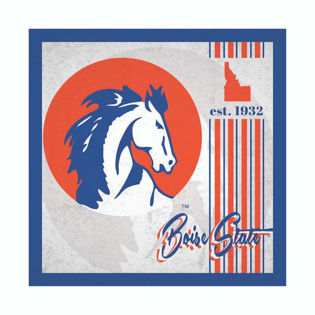 Letrero de madera de 10 x 10 de los Boise State Broncos con diseño de álbum