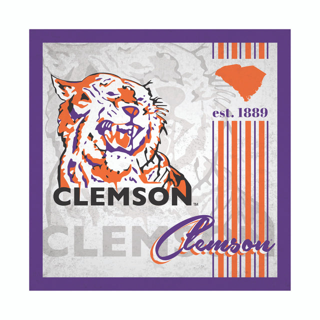 Letrero de madera de 10 x 10 de Clemson Tigers