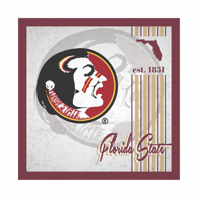 Letrero de madera de 10 x 10 de los Florida State Seminoles con diseño de álbum