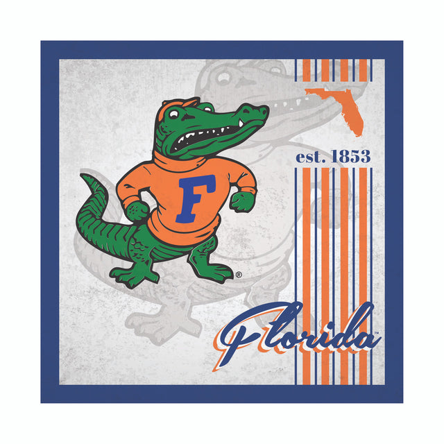 Letrero de madera de los Florida Gators de 10 x 10 pulgadas con diseño de álbum