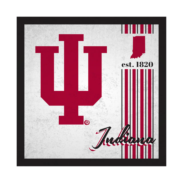 Letrero de madera de 10 x 10 de Indiana Hoosiers con diseño de álbum