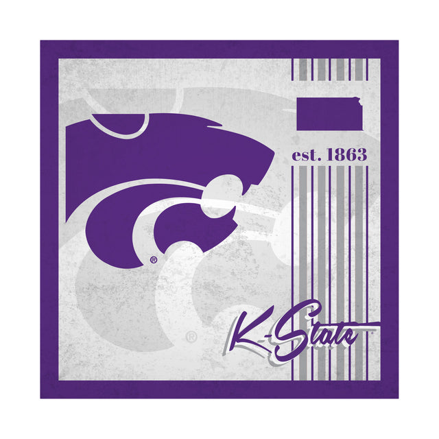 Letrero de madera de 10 x 10 de Kansas State Wildcats con diseño de álbum