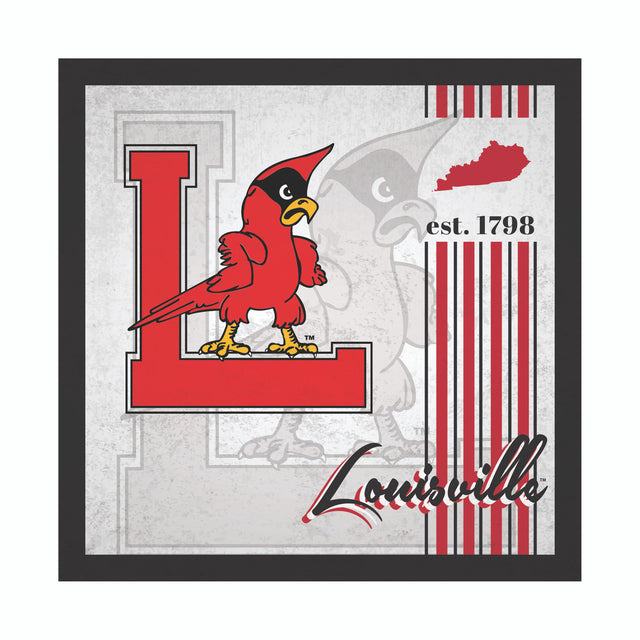 Diseño de álbum de madera de 10 x 10 con letrero de los Louisville Cardinals