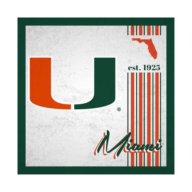 Letrero de madera de 10 x 10 de los Miami Hurricanes