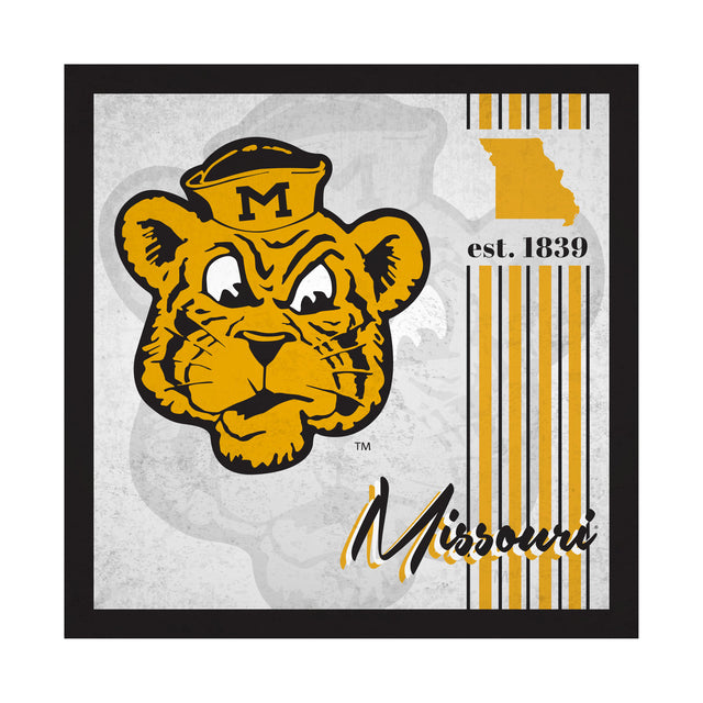 Diseño de álbum de madera de 10 x 10 con letrero de los Missouri Tigers