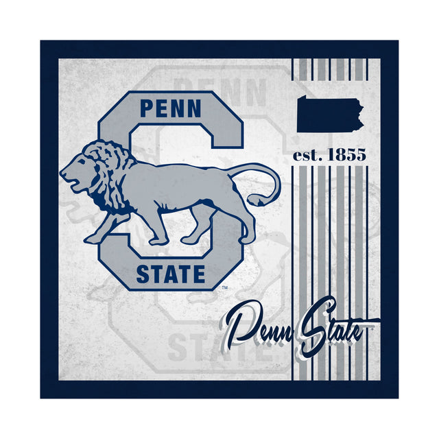 Letrero de madera de 10 x 10 de los Penn State Nittany Lions con diseño de álbum