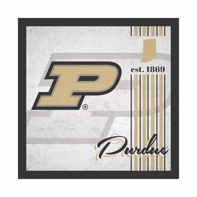 Letrero de madera de 10 x 10 de Purdue Boilermakers con diseño de álbum